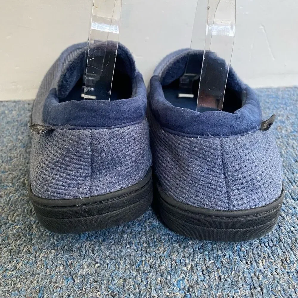 Home Top men 10.5 waffle texture slip on slippers blue